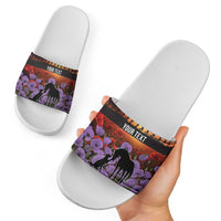 Personalised ANZAC Day Slide Sandals Remembering the Animals of War LT19 - Polynesian Pride