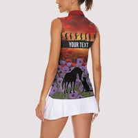 Personalised ANZAC Day Women Sleeveless Polo Shirt Remembering the Animals of War LT19 - Polynesian Pride