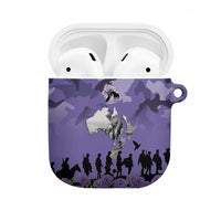 ANZAC Day AirPods Case Lest We Forget the Animals Too LT19 Purple - Polynesian Pride