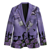 ANZAC Day Blazer Lest We Forget the Animals Too LT19 Unisex Purple - Polynesian Pride