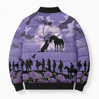 ANZAC Day Bomber Puffer Jacket Lest We Forget the Animals Too LT19 - Polynesian Pride