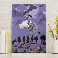 ANZAC Day Canvas Wall Art Lest We Forget the Animals Too LT19 Without Frame Purple - Polynesian Pride