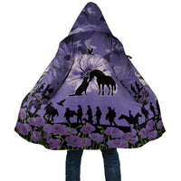 ANZAC Day Cloak Lest We Forget the Animals Too LT19 Unisex Purple - Polynesian Pride