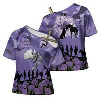 ANZAC Day Cross Shoulder Shirt Lest We Forget the Animals Too LT19 - Polynesian Pride
