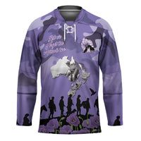 ANZAC Day Hockey Jersey Lest We Forget the Animals Too LT19 Unisex Purple - Polynesian Pride