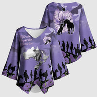 ANZAC Day Kimono Sleeve Blouse Lest We Forget the Animals Too LT19 - Polynesian Pride