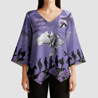 ANZAC Day Kimono Sleeve Blouse Lest We Forget the Animals Too LT19 - Polynesian Pride