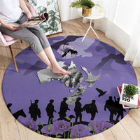 ANZAC Day Round Carpet Lest We Forget the Animals Too LT19 - Polynesian Pride