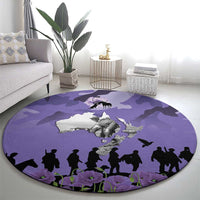 ANZAC Day Round Carpet Lest We Forget the Animals Too LT19 - Polynesian Pride