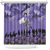 ANZAC Day Shower Curtain Lest We Forget the Animals Too LT19 Purple - Polynesian Pride