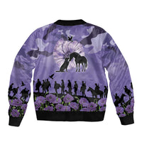 ANZAC Day Sleeve Zip Bomber Jacket Lest We Forget the Animals Too LT19 - Polynesian Pride