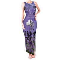 ANZAC Day Tank Maxi Dress Lest We Forget the Animals Too LT19 Women Purple - Polynesian Pride