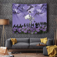 ANZAC Day Tapestry Lest We Forget the Animals Too LT19 Purple - Polynesian Pride