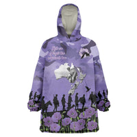 ANZAC Day Wearable Blanket Hoodie Lest We Forget the Animals Too LT19 One Size Purple - Polynesian Pride