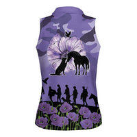 ANZAC Day Women Sleeveless Polo Shirt Lest We Forget the Animals Too LT19 - Polynesian Pride