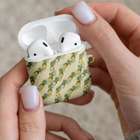 Hawaiian Pikake Maile Lei AirPods Case Tiare Hibiscus Kalo Palapalai Leaf Beige LT19 - Polynesian Pride