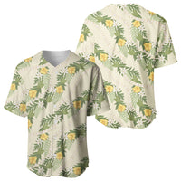 Hawaiian Pikake Maile Lei Baseball Jersey Tiare Hibiscus Kalo Palapalai Leaf Beige LT19 - Polynesian Pride