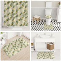 Hawaiian Pikake Maile Lei Bathroom Set Tiare Hibiscus Kalo Palapalai Leaf Beige LT19 - Polynesian Pride