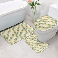 Hawaiian Pikake Maile Lei Bathroom Set Tiare Hibiscus Kalo Palapalai Leaf Beige LT19 - Polynesian Pride