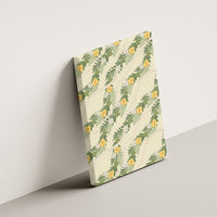 Hawaiian Pikake Maile Lei Canvas Wall Art Tiare Hibiscus Kalo Palapalai Leaf Beige LT19 - Polynesian Pride