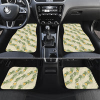 Hawaiian Pikake Maile Lei Car Mats Tiare Hibiscus Kalo Palapalai Leaf Beige LT19 Set 4pcs Beige - Polynesian Pride