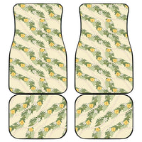 Hawaiian Pikake Maile Lei Car Mats Tiare Hibiscus Kalo Palapalai Leaf Beige LT19 - Polynesian Pride