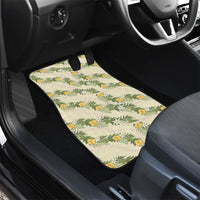 Hawaiian Pikake Maile Lei Car Mats Tiare Hibiscus Kalo Palapalai Leaf Beige LT19 - Polynesian Pride