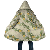 Hawaiian Pikake Maile Lei Cloak Tiare Hibiscus Kalo Palapalai Leaf Beige LT19 Unisex Beige - Polynesian Pride