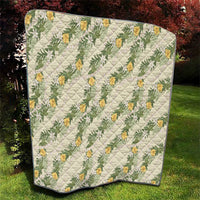 Hawaiian Pikake Maile Lei Quilt Tiare Hibiscus Kalo Palapalai Leaf Beige LT19 - Polynesian Pride