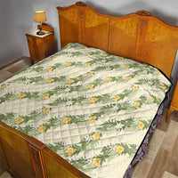 Hawaiian Pikake Maile Lei Quilt Tiare Hibiscus Kalo Palapalai Leaf Beige LT19 - Polynesian Pride