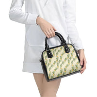 Hawaiian Pikake Maile Lei Shoulder Handbag Tiare Hibiscus Kalo Palapalai Leaf Beige LT19 - Polynesian Pride