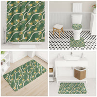 Hawaiian Pikake Maile Lei Bathroom Set Tiare Hibiscus Kalo Palapalai Leaf Green LT19 - Polynesian Pride