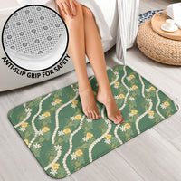 Hawaiian Pikake Maile Lei Bathroom Set Tiare Hibiscus Kalo Palapalai Leaf Green LT19 - Polynesian Pride