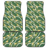 Hawaiian Pikake Maile Lei Car Mats Tiare Hibiscus Kalo Palapalai Leaf Green LT19 - Polynesian Pride
