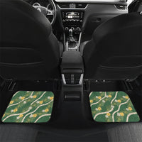 Hawaiian Pikake Maile Lei Car Mats Tiare Hibiscus Kalo Palapalai Leaf Green LT19 Set 2pcs - Back Green - Polynesian Pride