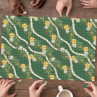 Hawaiian Pikake Maile Lei Puzzle Tiare Hibiscus Kalo Palapalai Leaf Green LT19 - Polynesian Pride