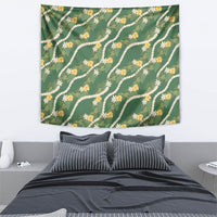 Hawaiian Pikake Maile Lei Tapestry Tiare Hibiscus Kalo Palapalai Leaf Green LT19 - Polynesian Pride