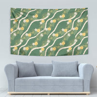Hawaiian Pikake Maile Lei Tapestry Tiare Hibiscus Kalo Palapalai Leaf Green LT19 - Polynesian Pride