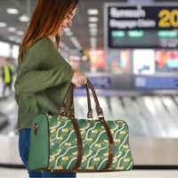 Hawaiian Pikake Maile Lei Travel Bag Tiare Hibiscus Kalo Palapalai Leaf Green LT19 - Polynesian Pride