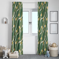 Hawaiian Pikake Maile Lei Window Curtain Tiare Hibiscus Kalo Palapalai Leaf Green LT19 - Polynesian Pride
