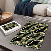 Hawaiian Pikake Maile Lei Puzzle Tiare Hibiscus Kalo Palapalai Leaf Black LT19 - Polynesian Pride