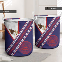 American Samoa Flag Day Laundry Basket Polynesian Tribal Tattoo Eagle Art LT19 - Polynesian Pride