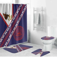 American Samoa Flag Day Bathroom Set Polynesian Tribal Tattoo Eagle Art LT19 Bathroom Set (4 pcs) Navy - Polynesian Pride