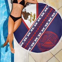 American Samoa Flag Day Beach Blanket Polynesian Tribal Tattoo Eagle Art LT19 - Polynesian Pride