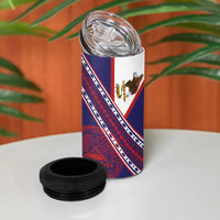 American Samoa Flag Day 4 in 1 Can Cooler Tumbler Polynesian Tribal Tattoo Eagle Art LT19 - Polynesian Pride
