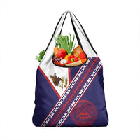 American Samoa Flag Day Grocery Bag Polynesian Tribal Tattoo Eagle Art LT19 1-pack One Size Navy - Polynesian Pride
