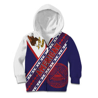 American Samoa Flag Day Kid Hoodie Polynesian Tribal Tattoo Eagle Art LT19 Zip Hoodie Navy - Polynesian Pride