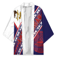 American Samoa Flag Day Kimono Polynesian Tribal Tattoo Eagle Art LT19 Unisex Navy - Polynesian Pride