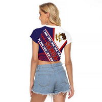 American Samoa Flag Day Raglan Cropped T Shirt Polynesian Tribal Tattoo Eagle Art LT19 - Polynesian Pride