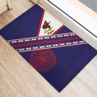 American Samoa Flag Day Rubber Doormat Polynesian Tribal Tattoo Eagle Art LT19 - Polynesian Pride